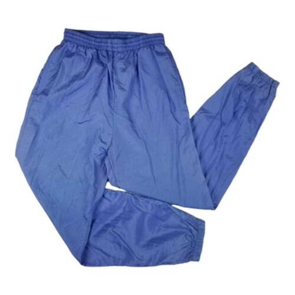 Vtg 90s G-4000 Nylon Track Pants Womens Sz L Blue Joggers Unlined Hip Hop